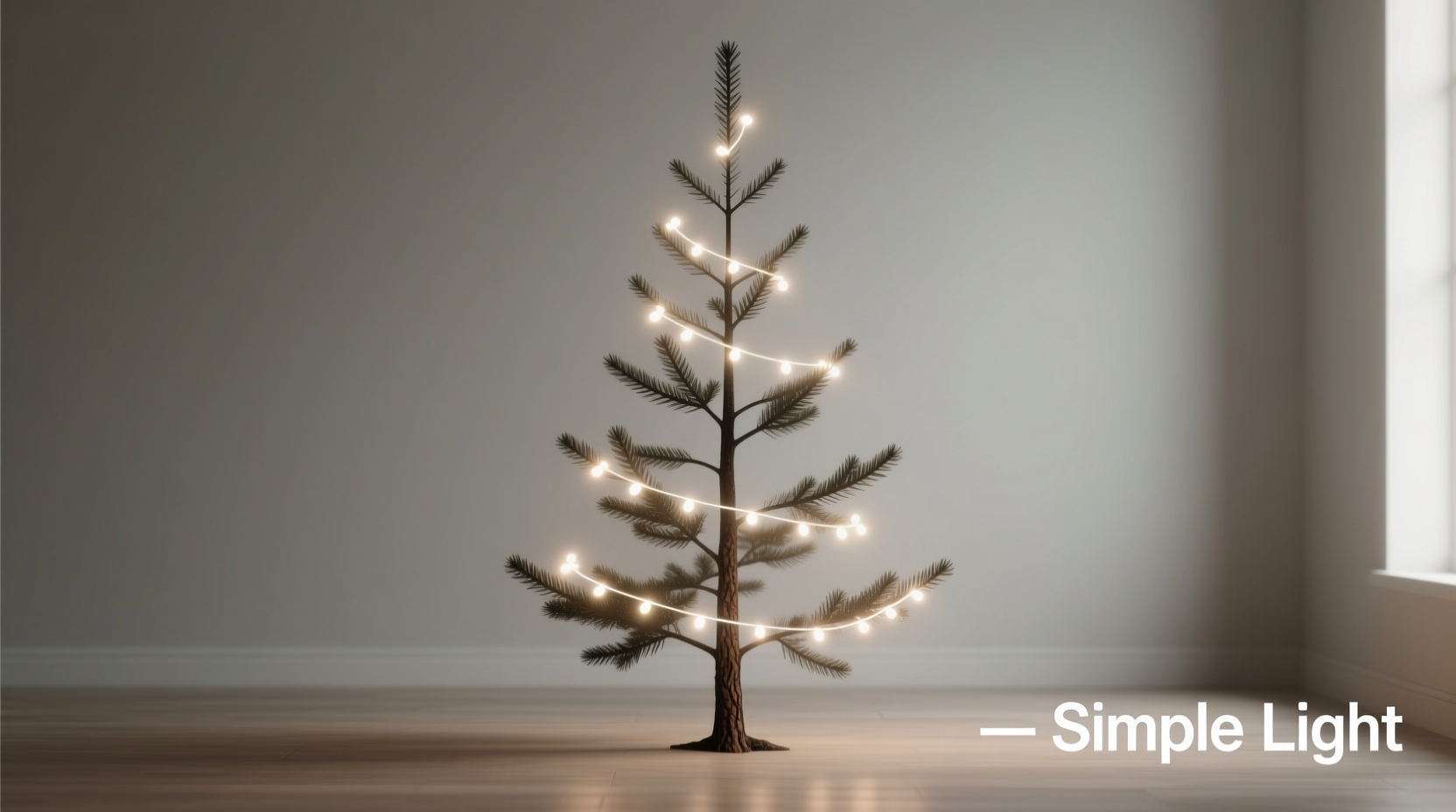 how to create a minimalist christmas tree look with only warm white lights
