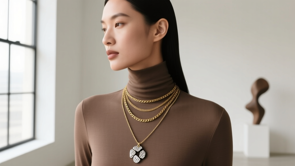 How to Layer Necklaces Over a Turtleneck Like a Pro