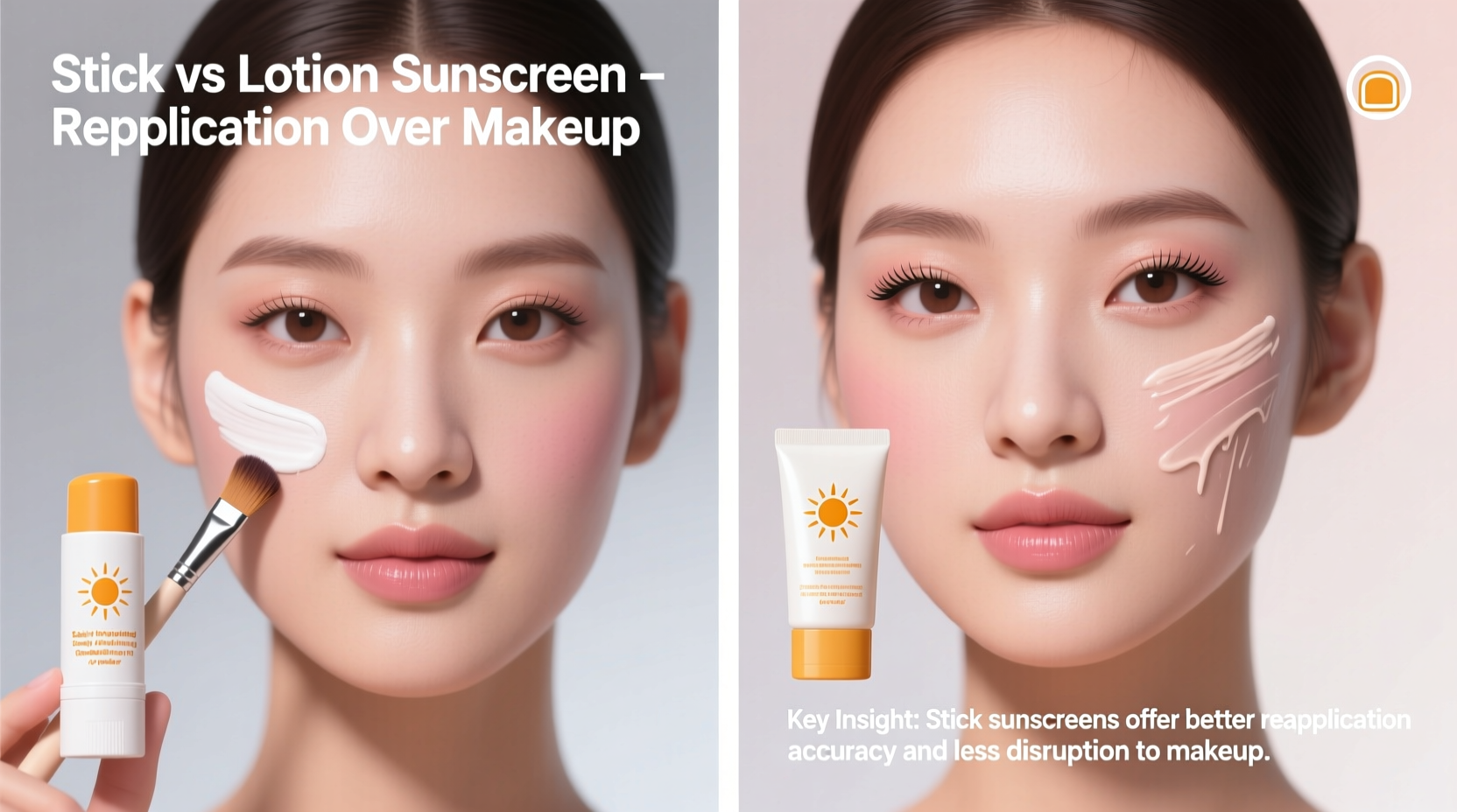 stick sunscreen vs lotion which is better for reapplication over makeup
