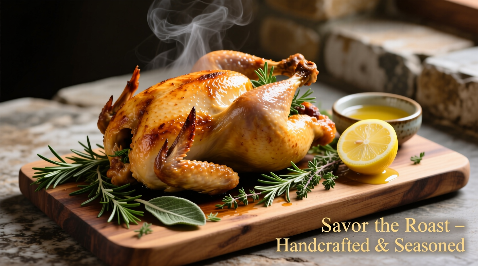 Perfectly roasted game hen with herbs and lemon