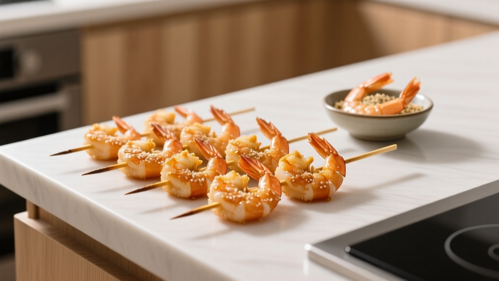 Air Fryer ‘Grilled’ Shrimp Skewers That Don’t Curl Into T...