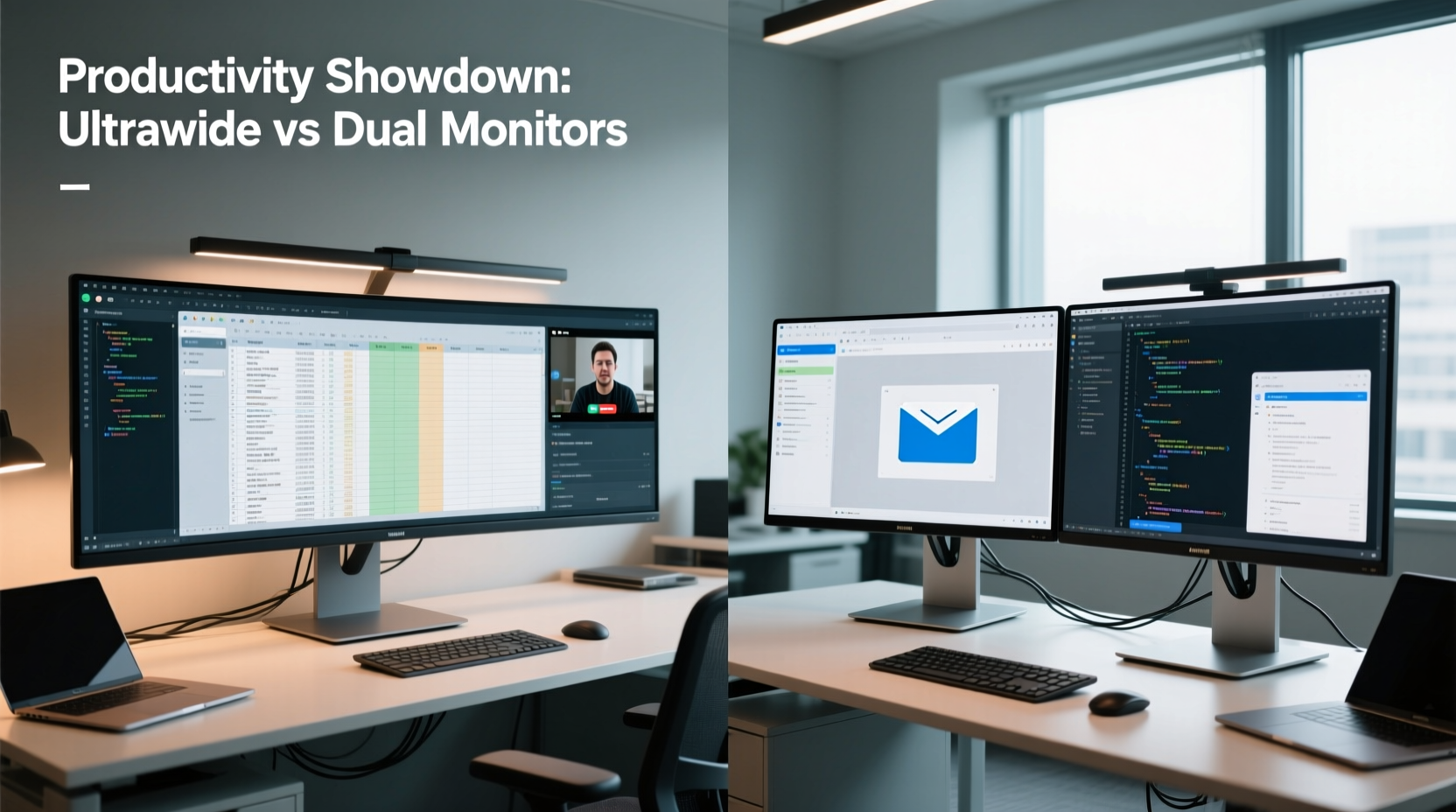 ultrawide monitor vs dual screen setup productivity benefits compared