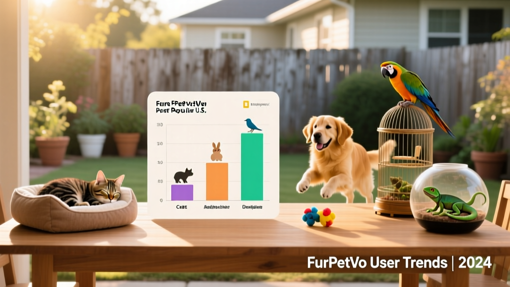 Bar chart comparing the most popular pet types among FurPetVo users in the US