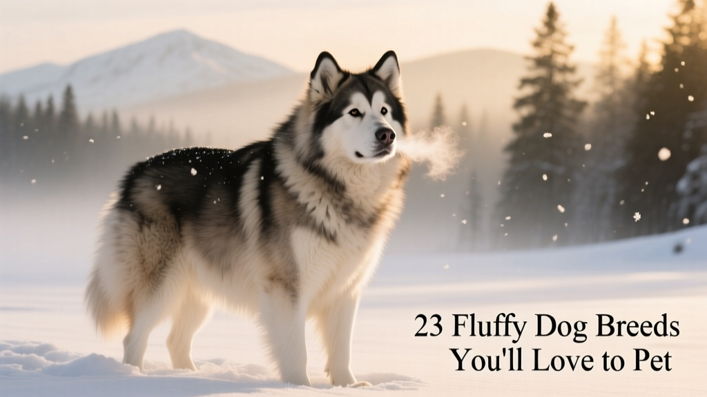 A majestic Alaskan Malamute sitting in snow, showcasing its thick, dense double coat