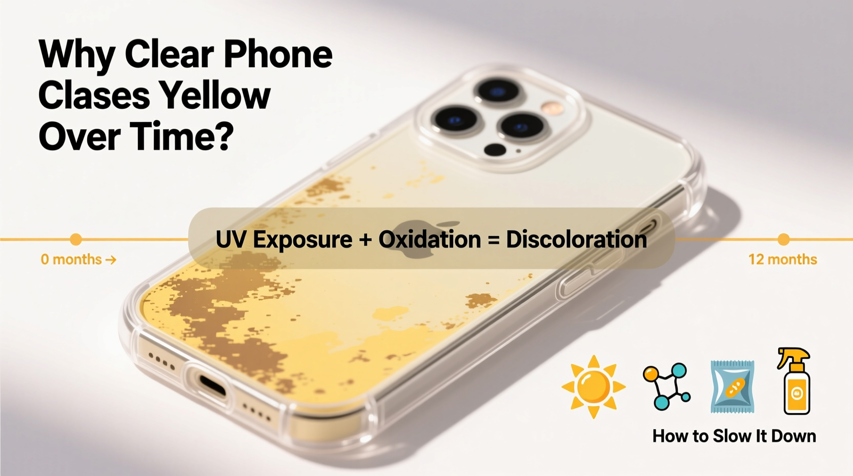 clear phone case yellowing over time causes and how to slow it down