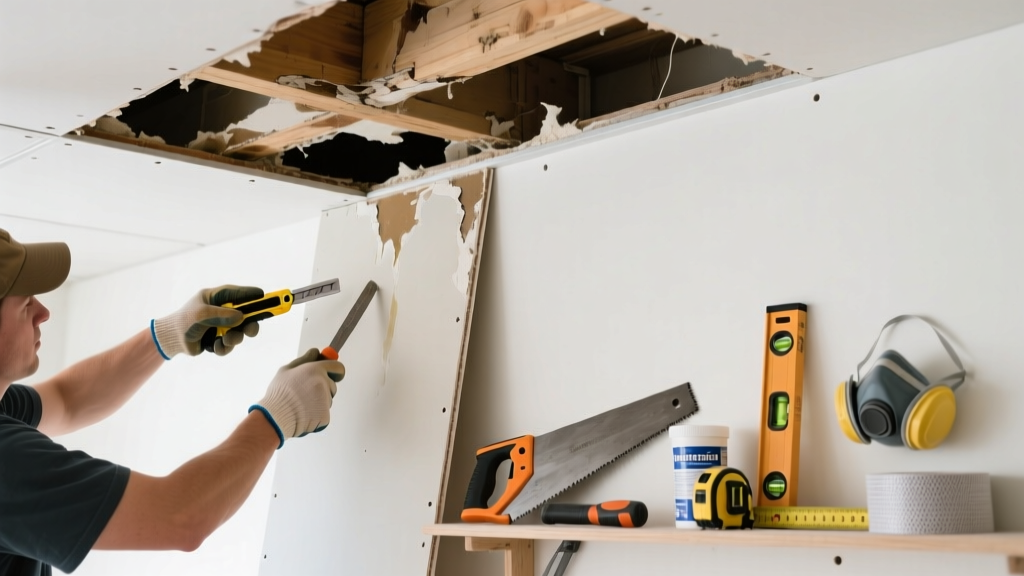 How to Replace a Stained Ceiling Section Safely