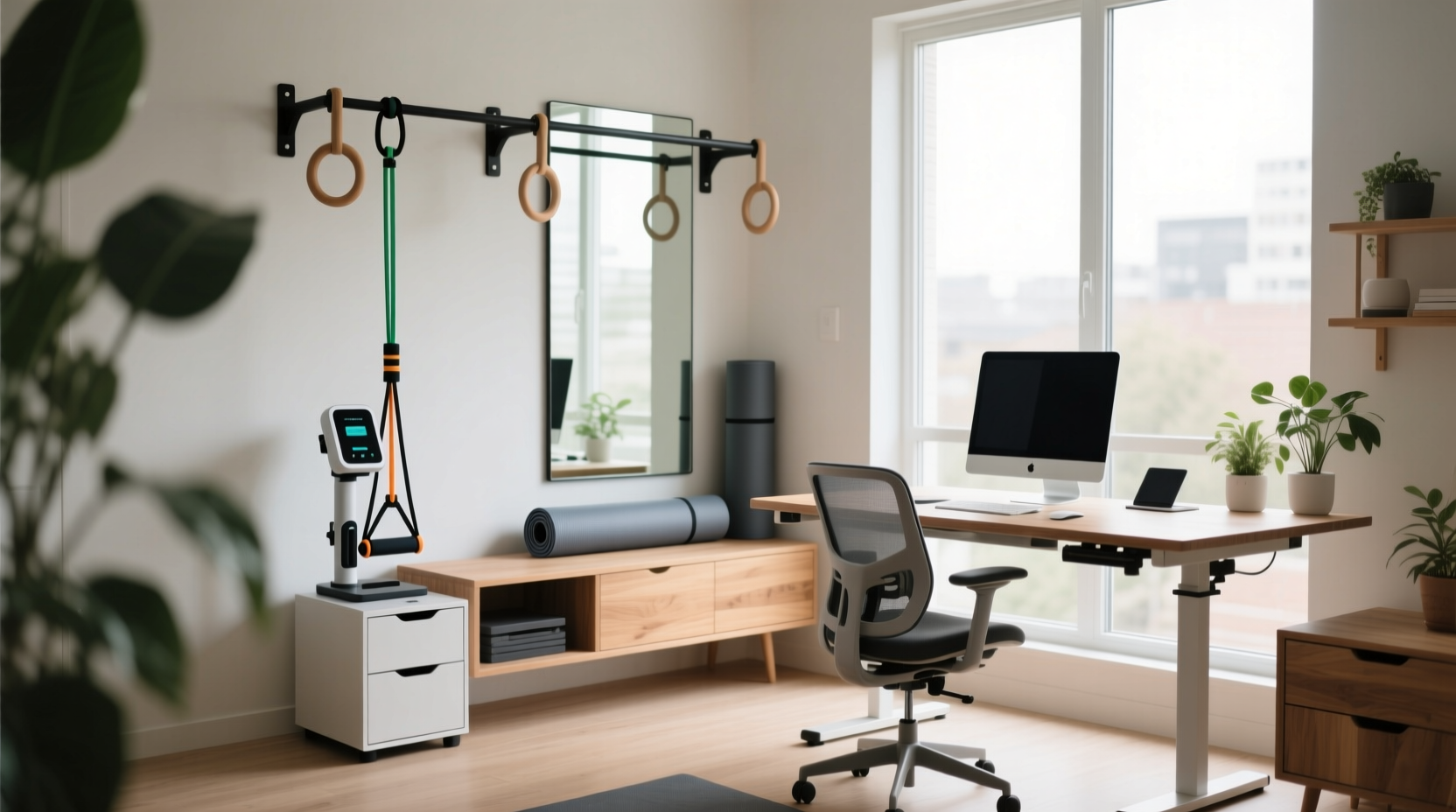 add workout equipment to your workspace