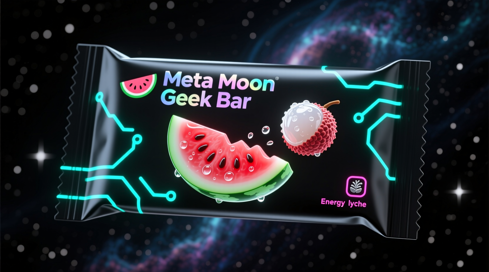 Meta Moon Geek Bar showing watermelon and lychee flavor notes