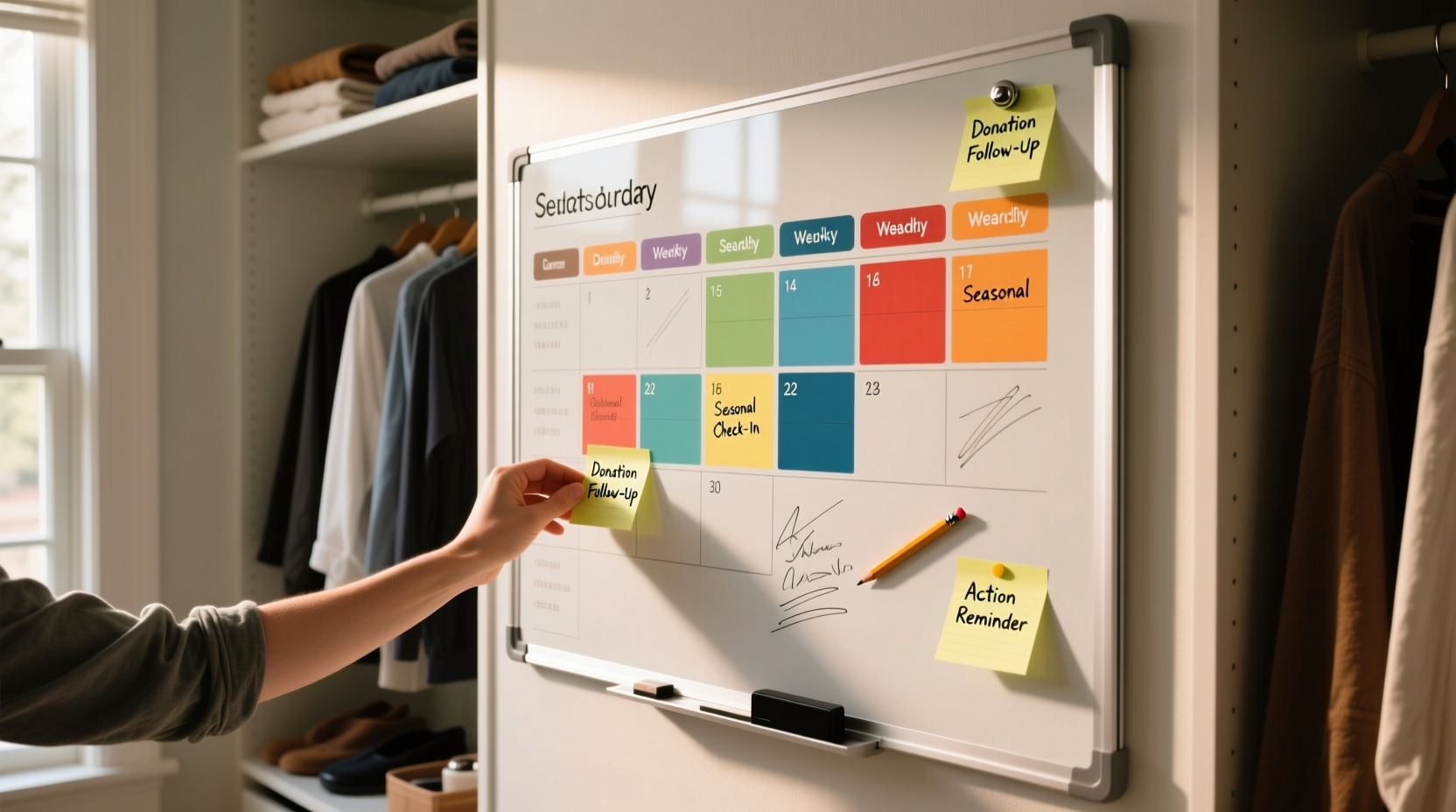 closet organization tips whiteboard planner worth it