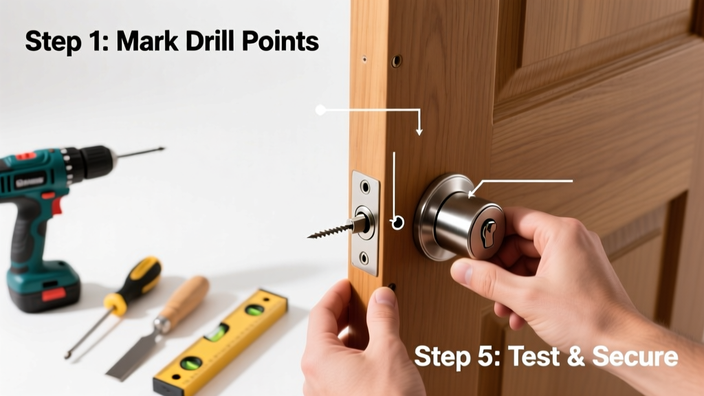 How to Install a Deadbolt on a Solid Wood Door