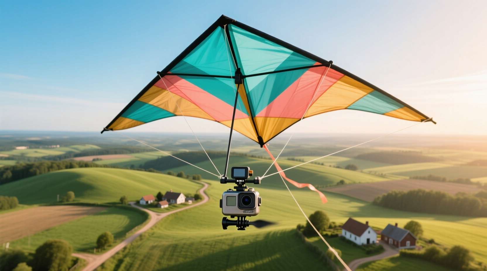 take aerial photos with a diy kite camera timer