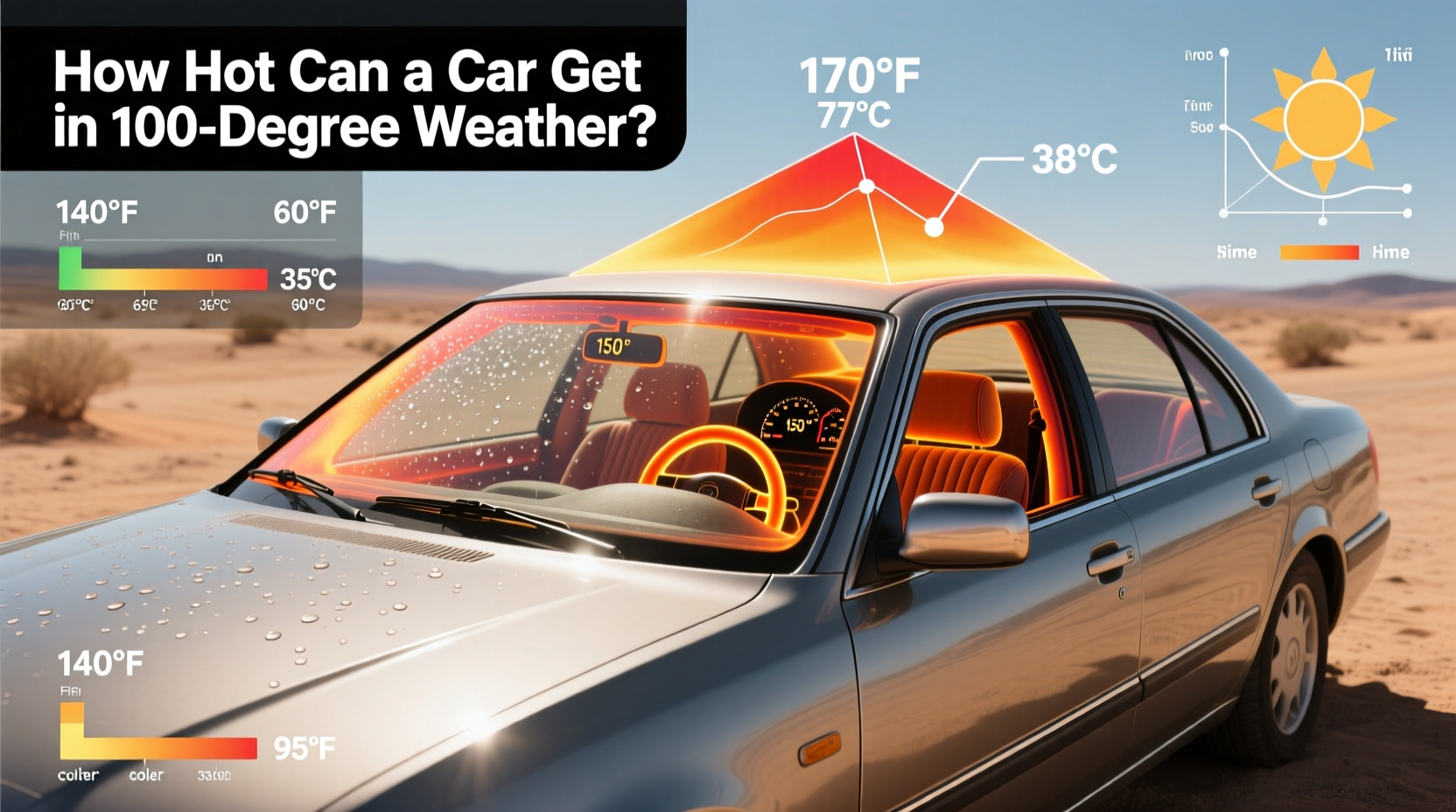 how hot can a car get in 100 degree weather