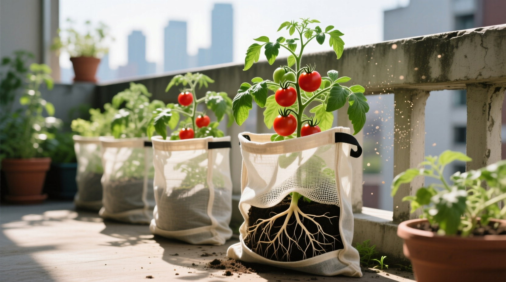 Short search questions about grow bags vs plastic pots