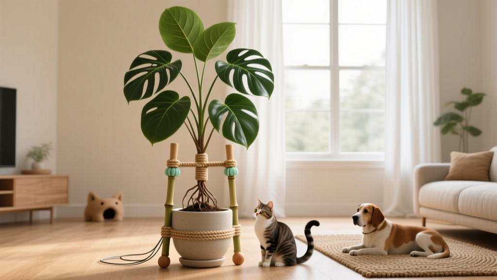 Pet-Friendly Staking for Large Indoor Plants