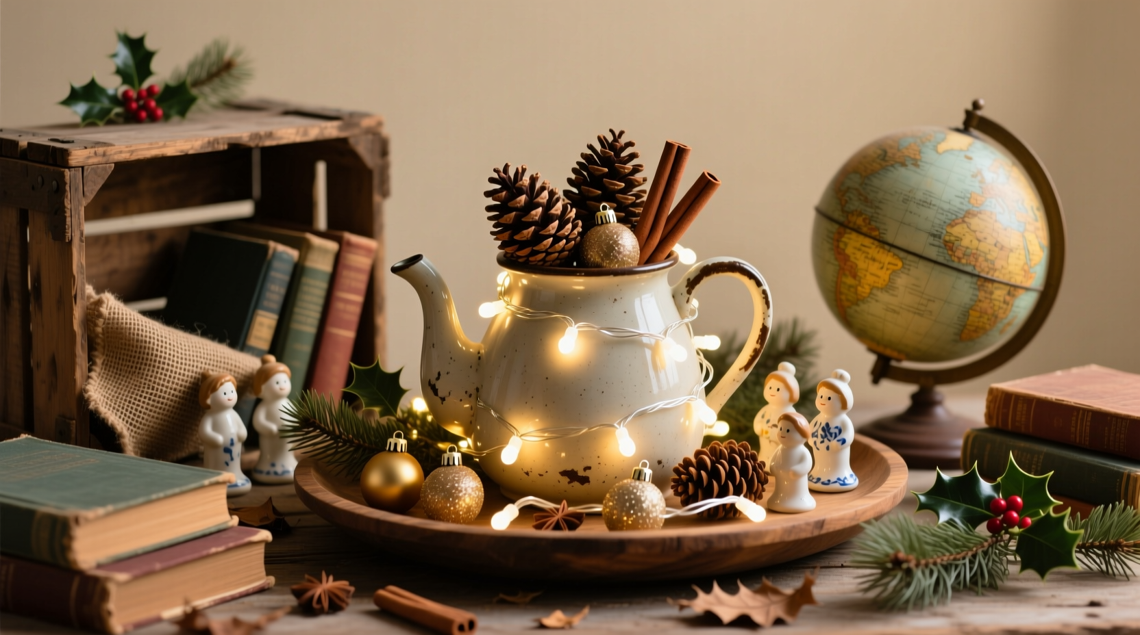 how to make a christmas centerpiece using old string lights and thrifted items