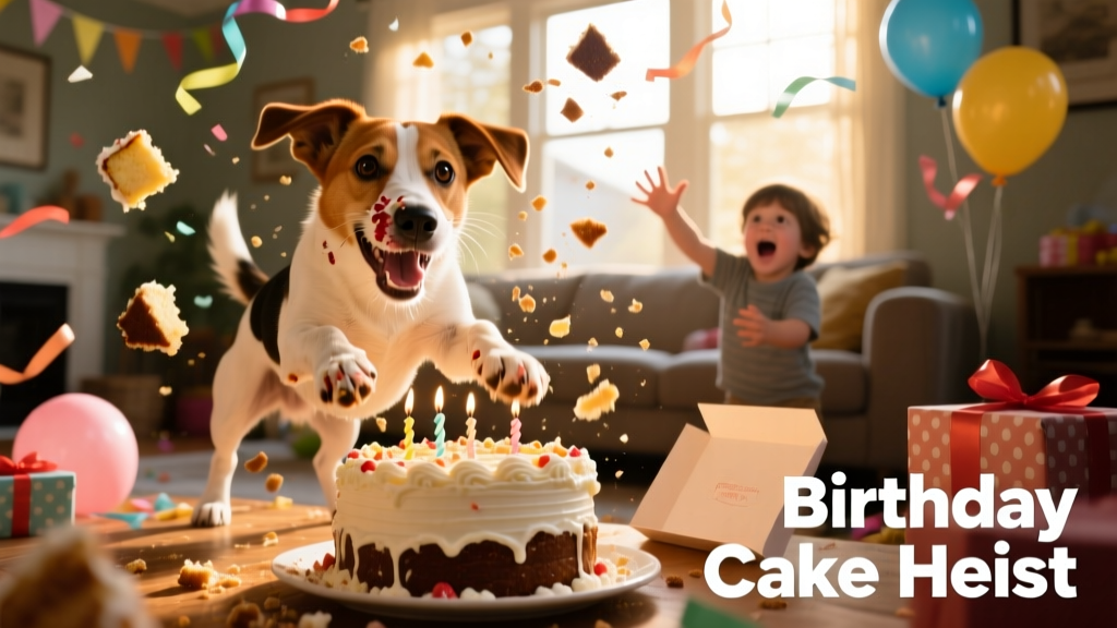 Video of Dog Stealing His Birthday Cake Is So Chaotic in the Best Way Possible