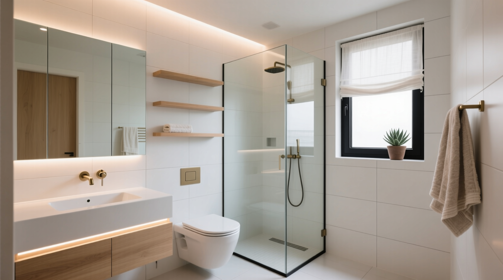 how to make your small bathroom look bigger with clever decor hacks