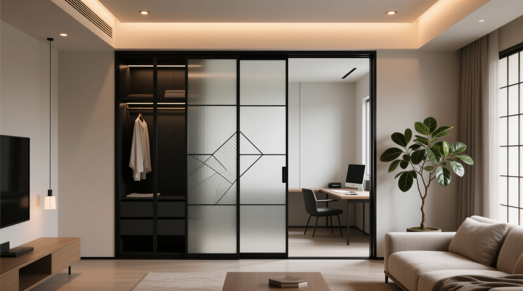 turn a sliding door wardrobe into a room divider