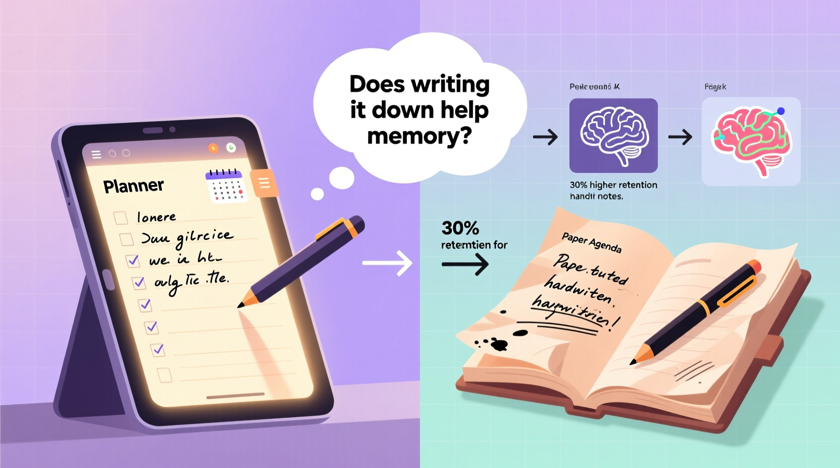 digital planner vs paper agenda does writing it down actually help memory retention