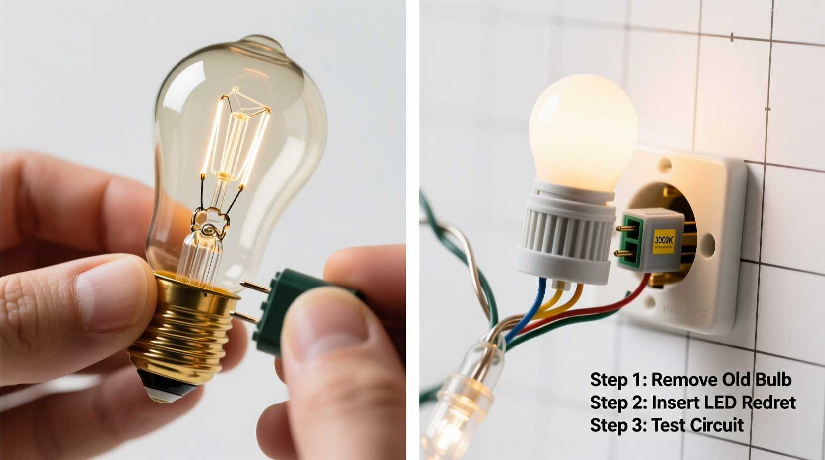 how to convert old incandescent strings to led retrofit bulbs