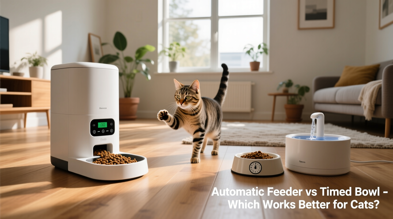 automatic feeder vs timed bowl for cats left alone during workdays