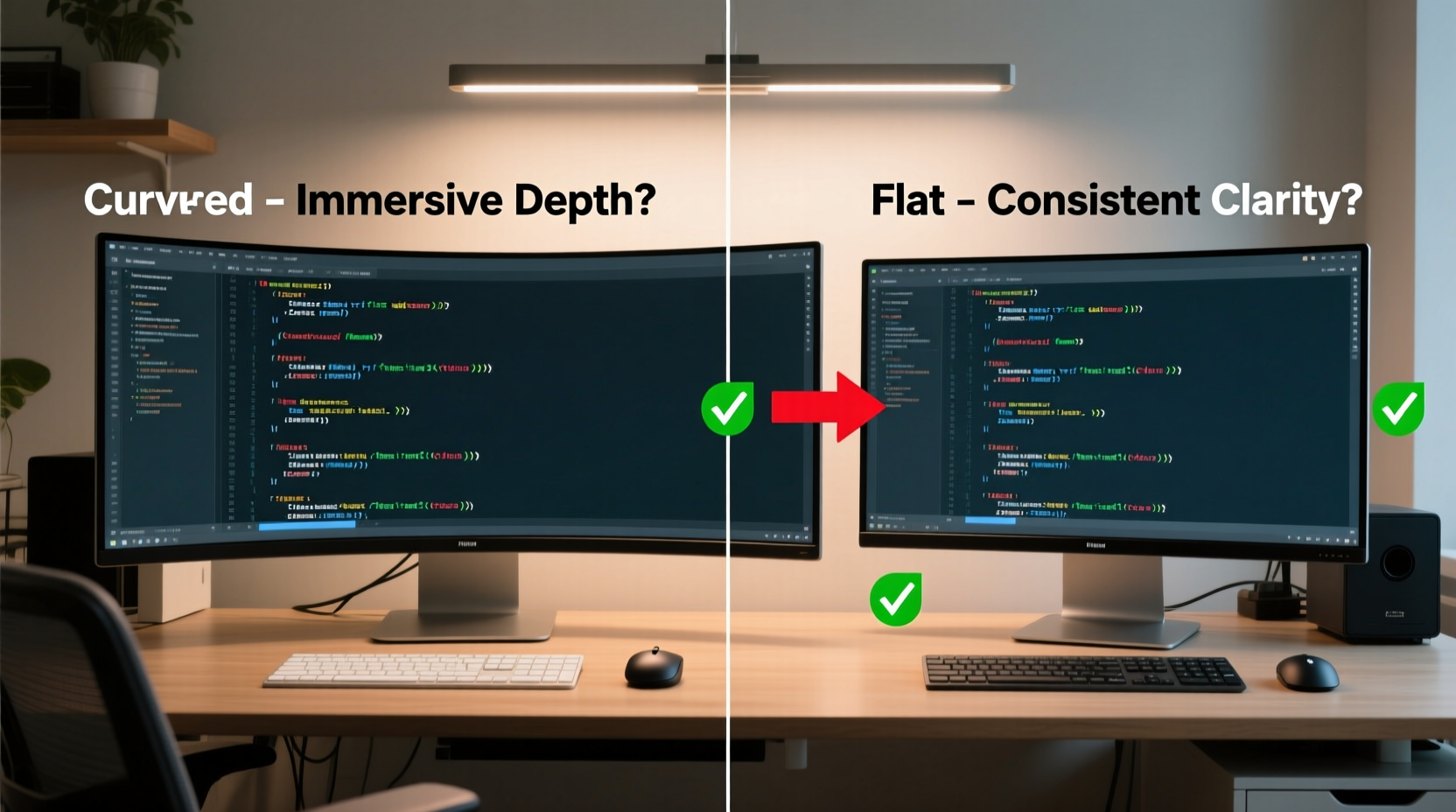 curved vs flat monitor for coding is the curve actually ergonomic or just annoying