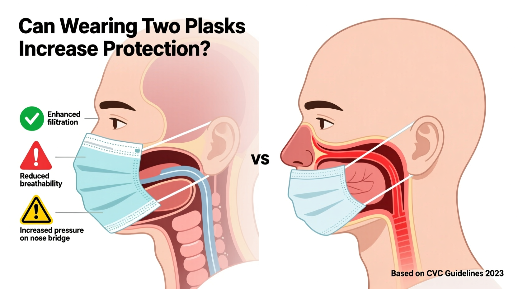 can wearing two masks increase protection and does it affect breathing