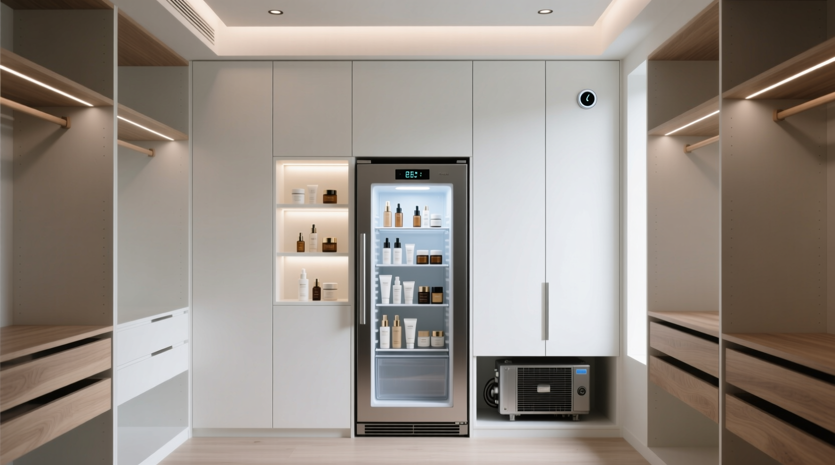 skincare fridge in closet safe integration tips