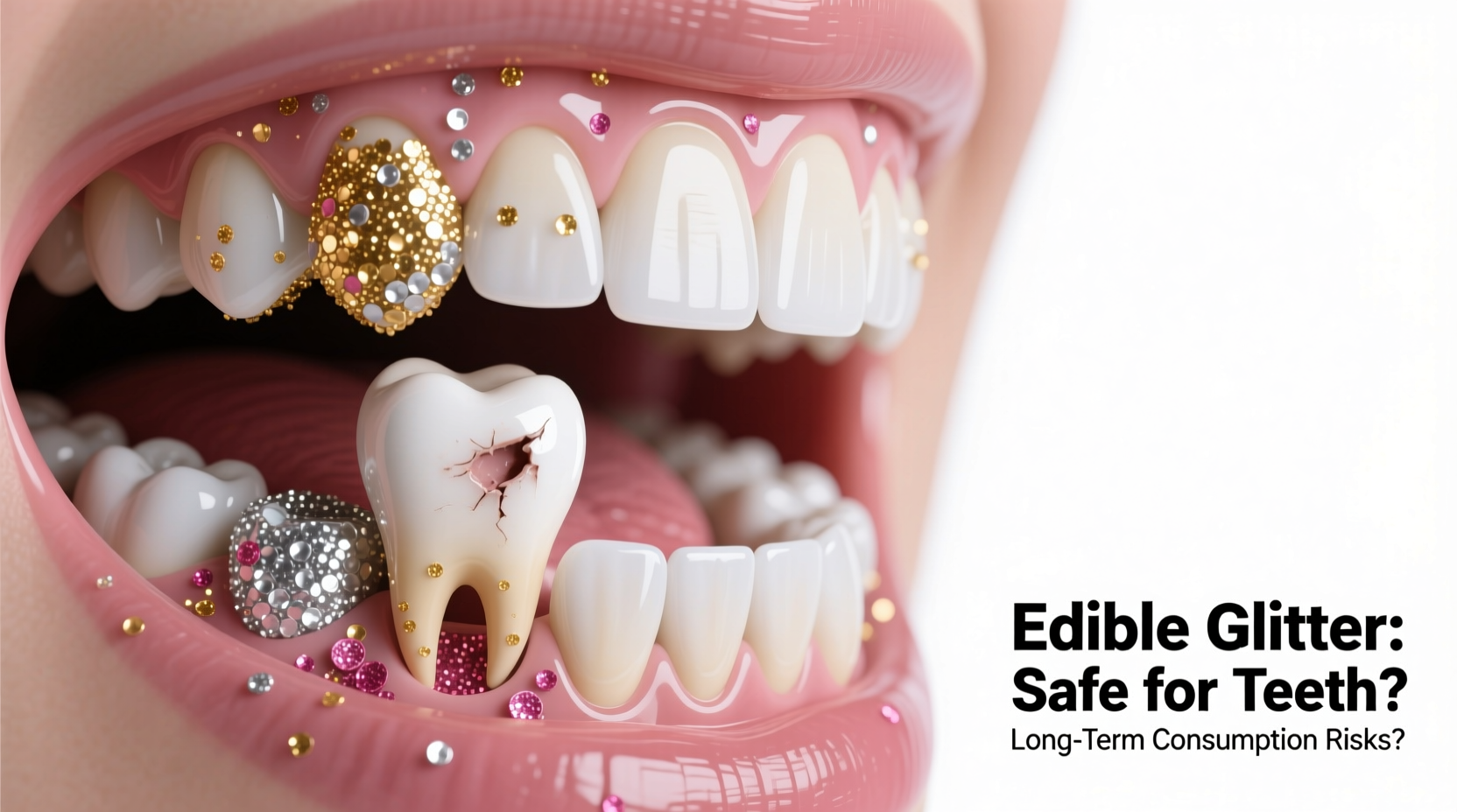 are edible glitter shots safe for teeth and long-term consumption