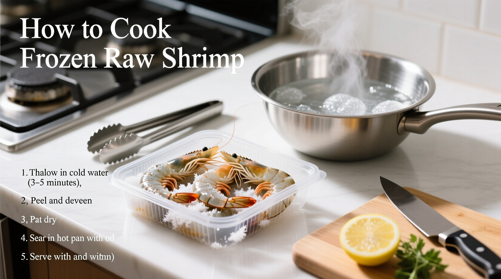 how to cook frozen raw shrimp