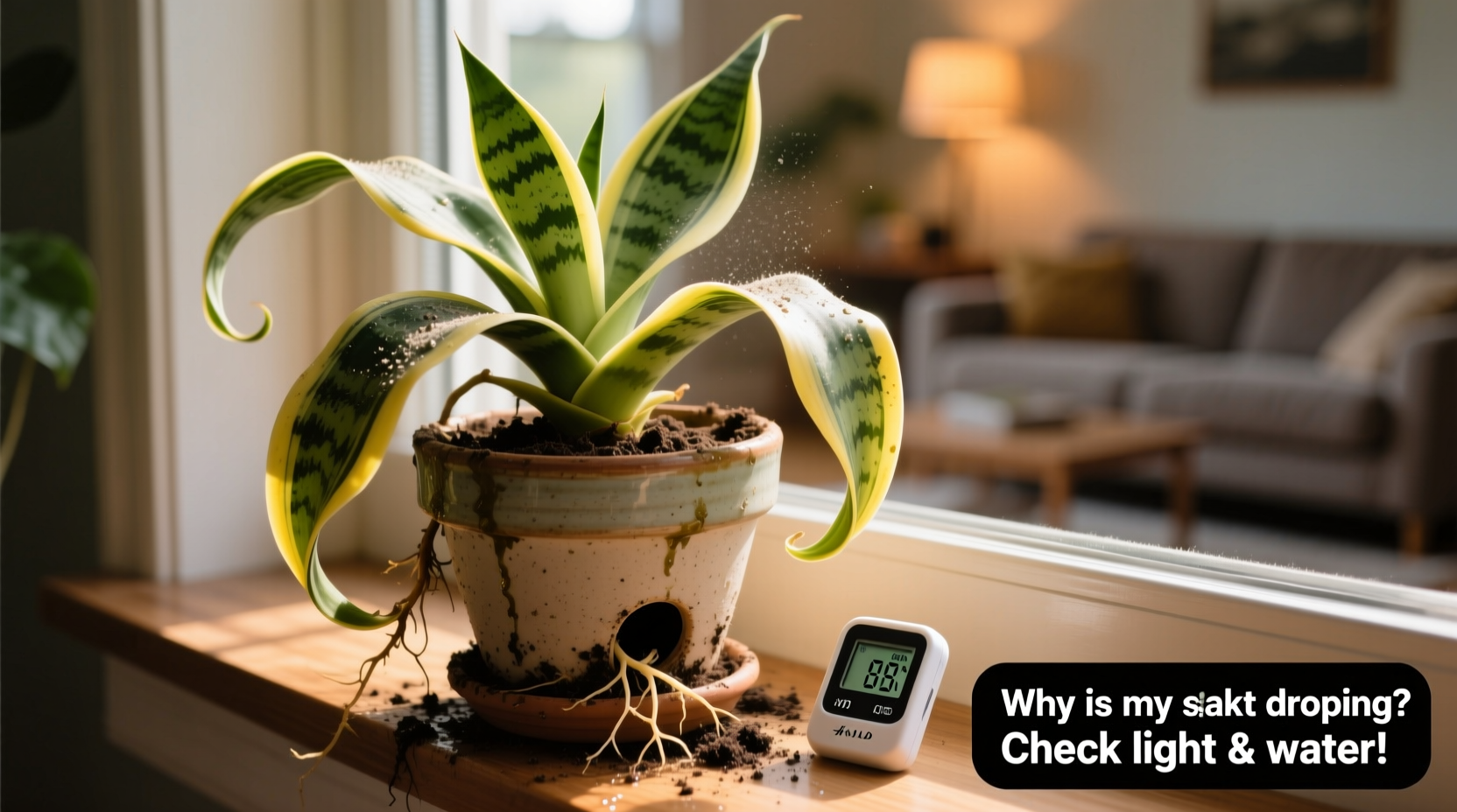 why is my snake plant drooping troubleshooting light and water issues