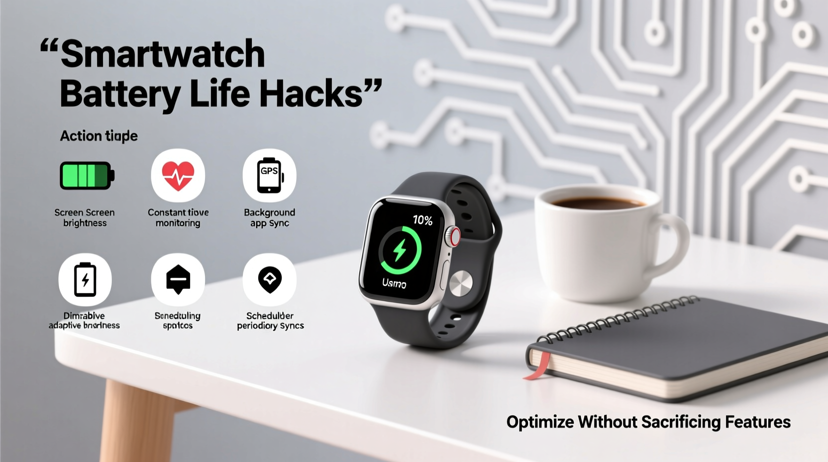 why does my smartwatch battery die by noon and how to extend its life without disabling features