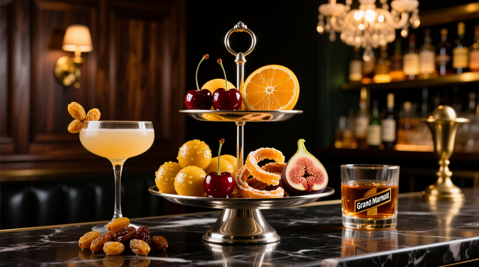 garnish your cocktails with booze soaked dried fruit