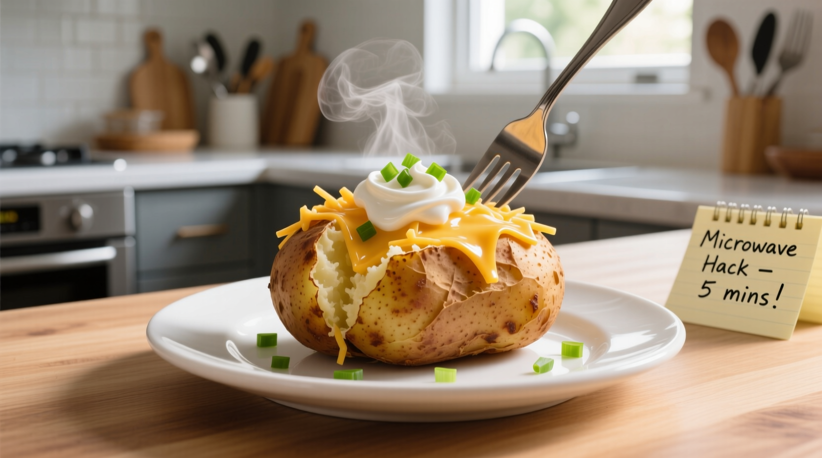 Perfect Microwave Baked Potato in 7 Minutes