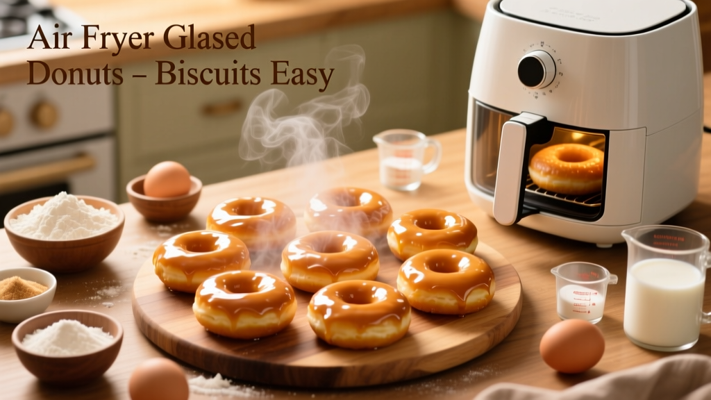 Air Fryer Glazed Donuts from Biscuits (Easy!)