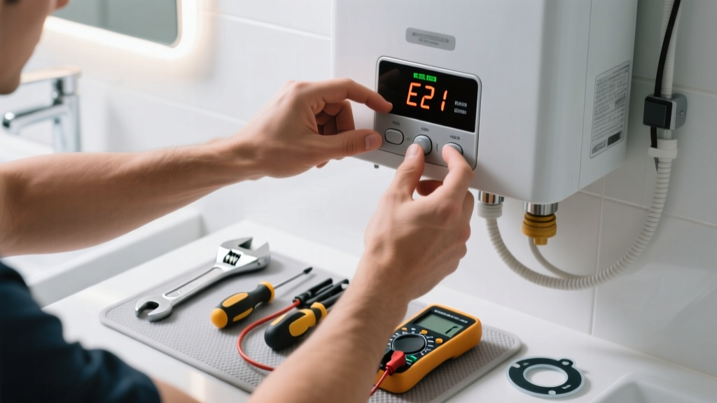 Fix Tankless Water Heater Error Code in Bathroom
