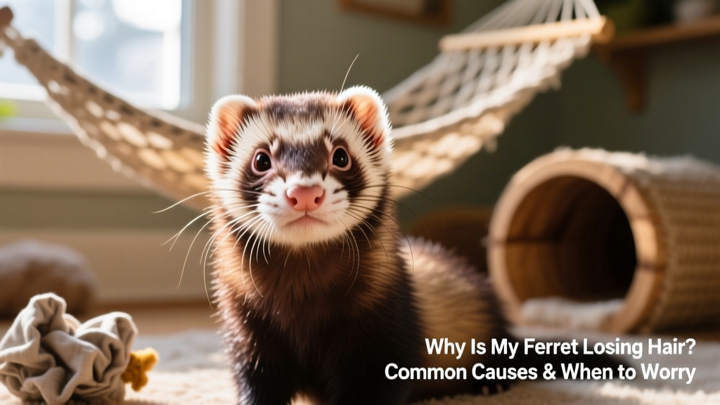 Close-up of a healthy ferret with a full, glossy coat