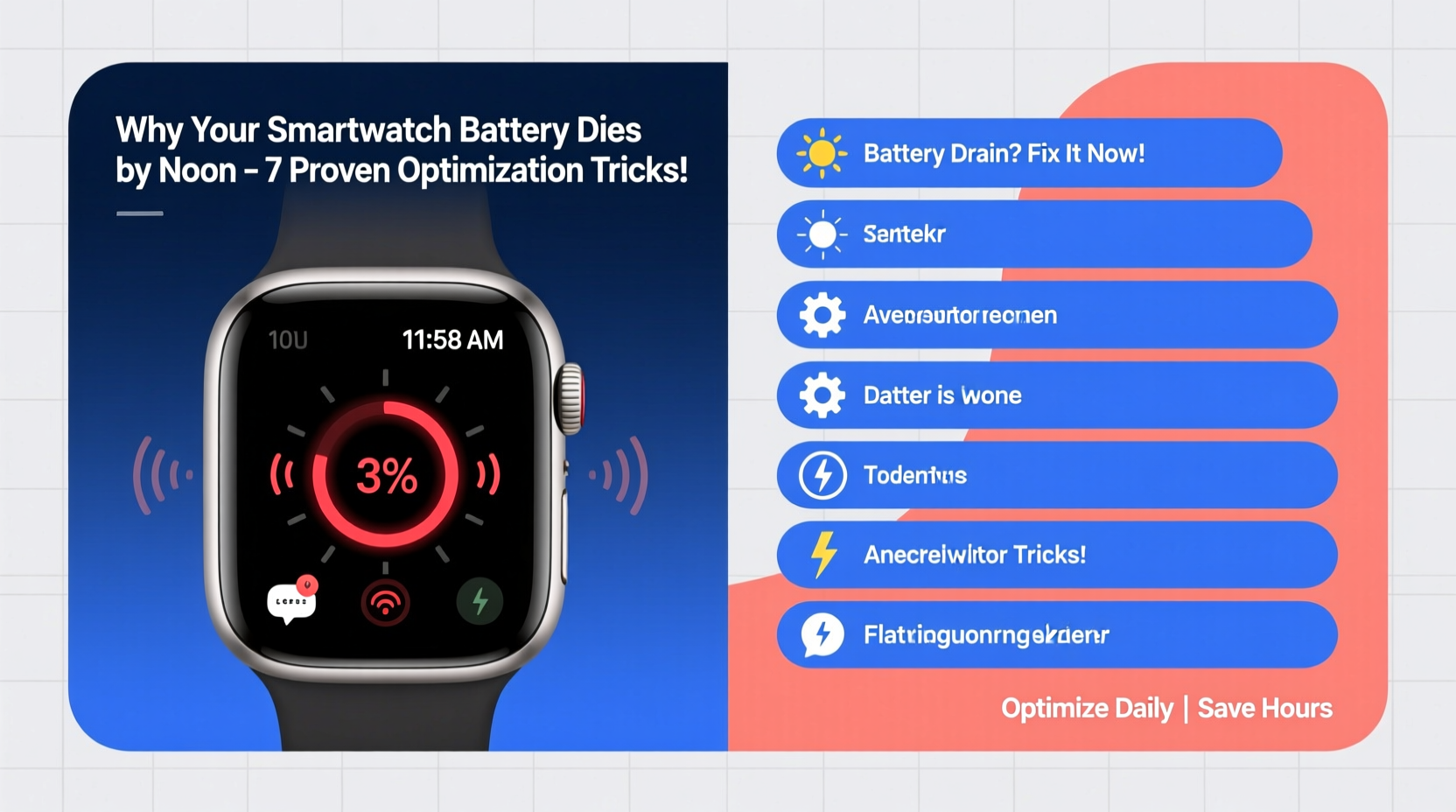 why does my smartwatch battery die by noon optimization tricks that help