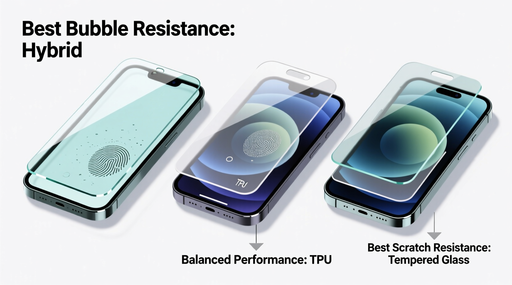 screen protector types which one resists bubbles and scratches best