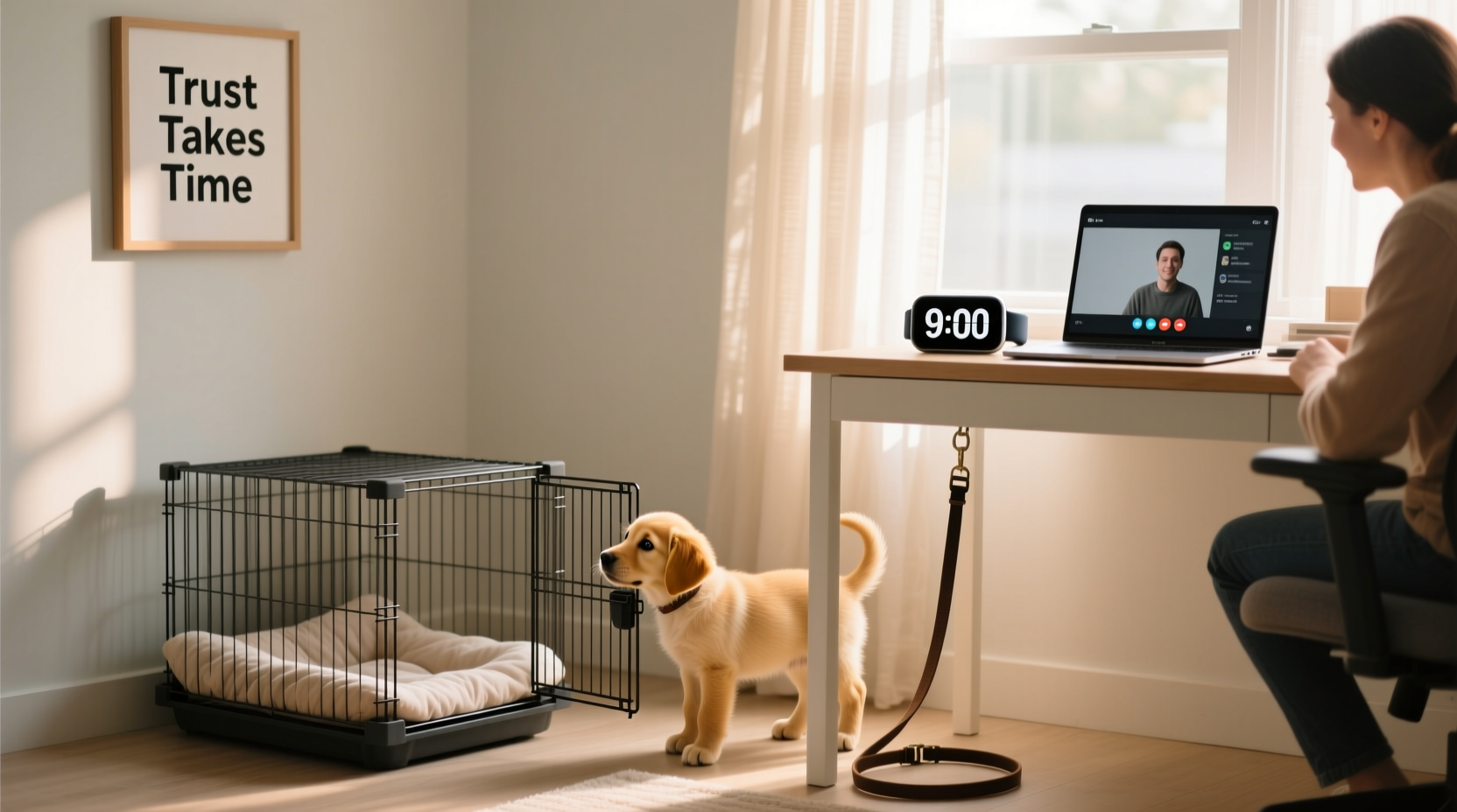 crate training vs free roam how to trust your puppy while at work