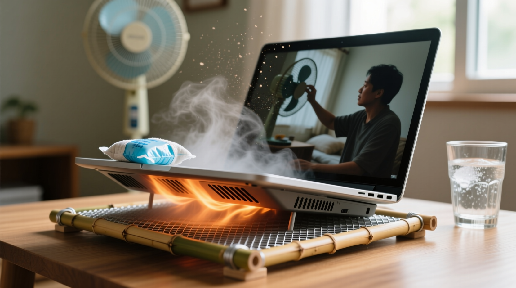 best way to cool down a hot laptop without buying an external fan