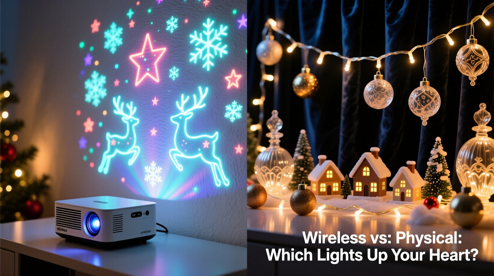 wireless christmas projectors vs physical light displays which impresses more