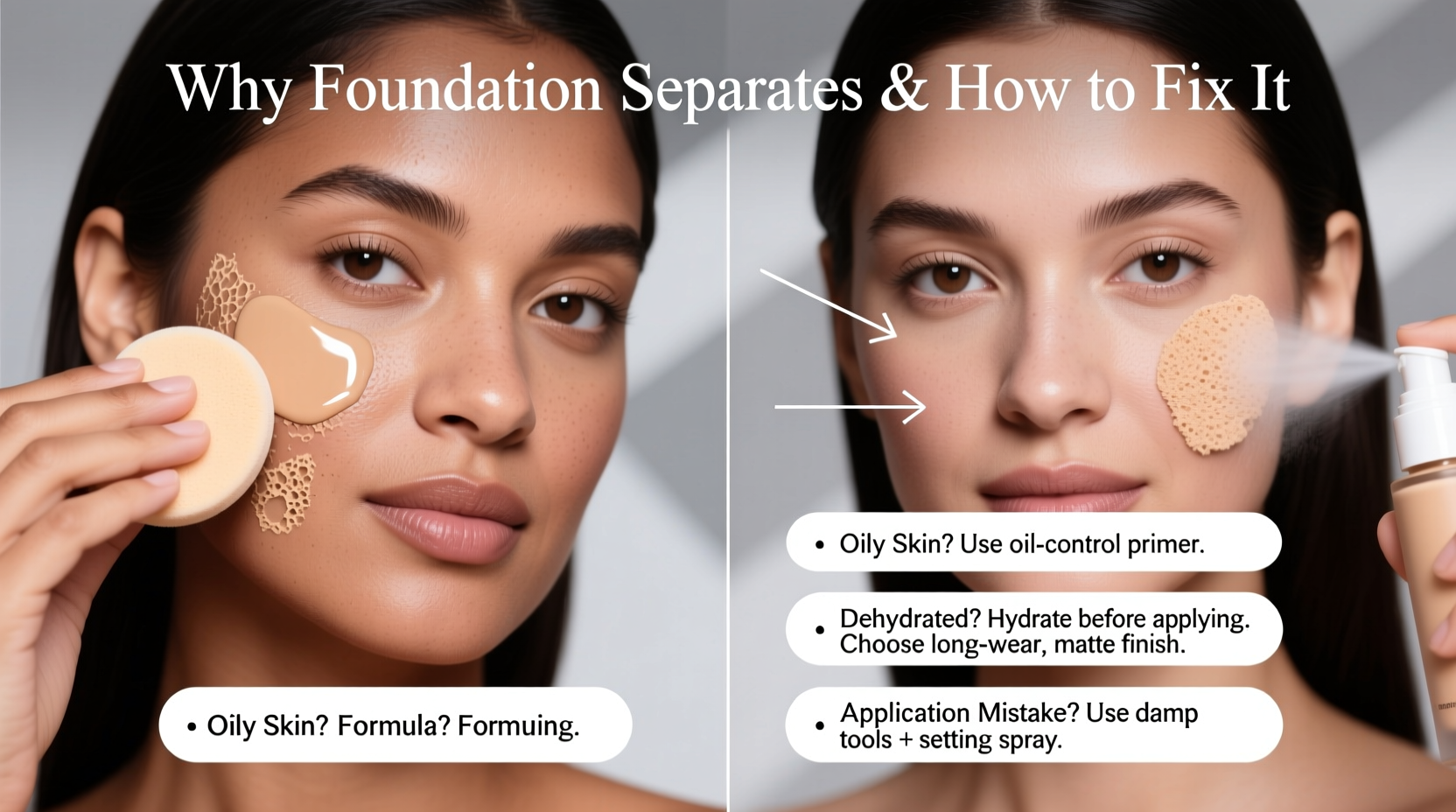 why does my foundation separate during the day common causes and fixes
