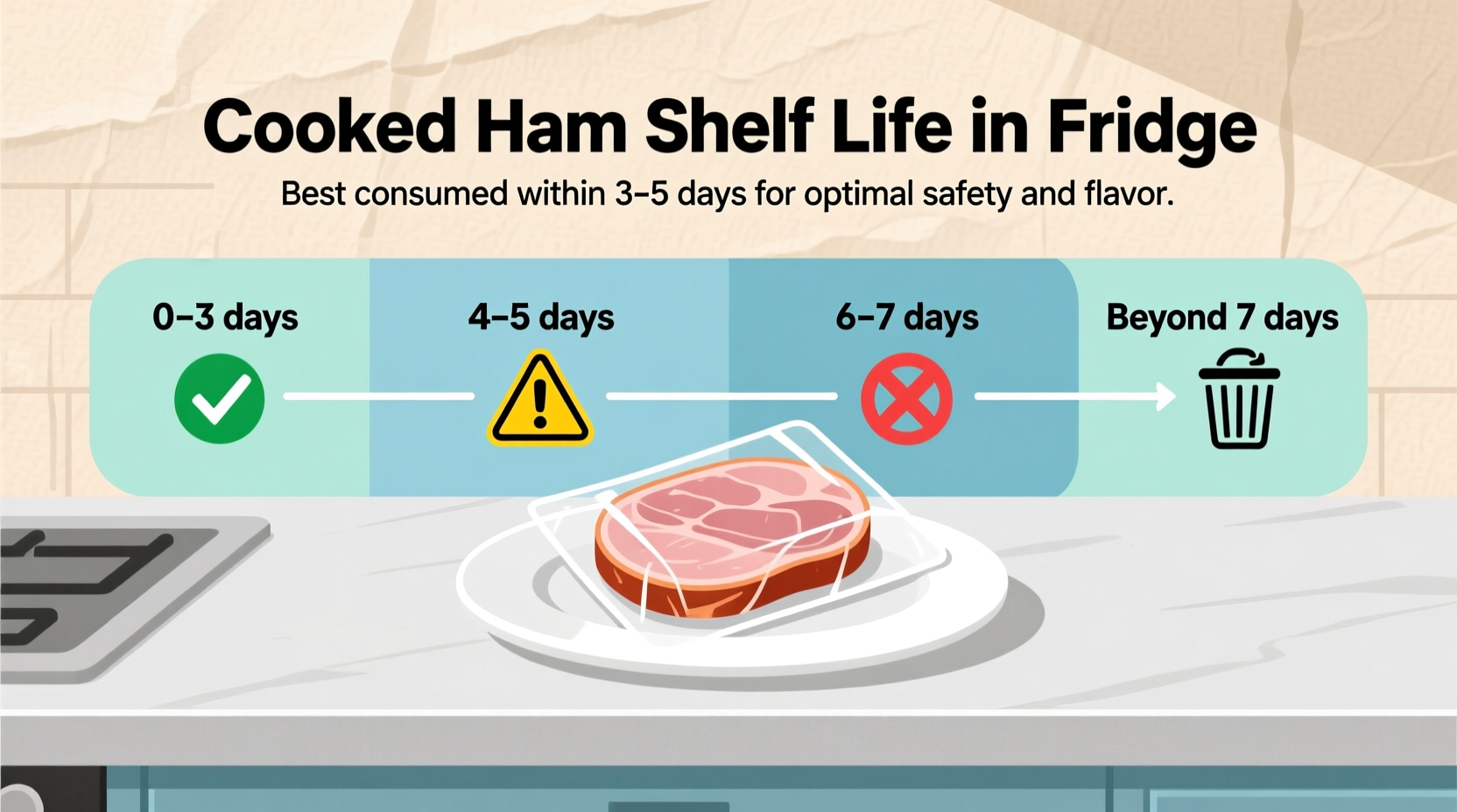 how long does cooked ham last in fridge