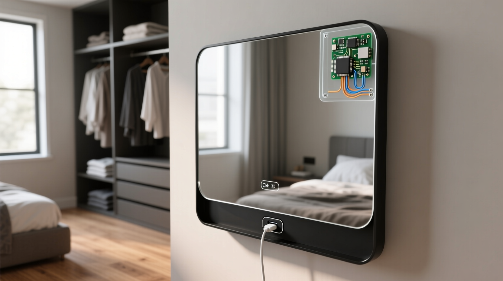 closet mirror with charging port useful or tech bloat