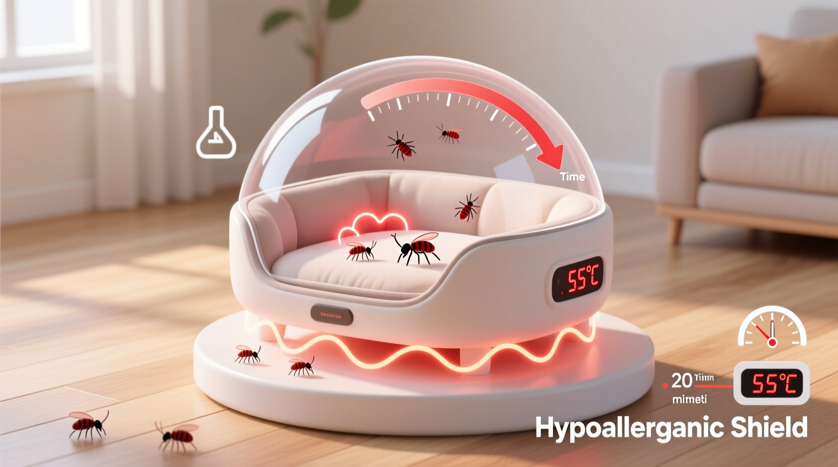sanitize pet bedding without triggering allergies