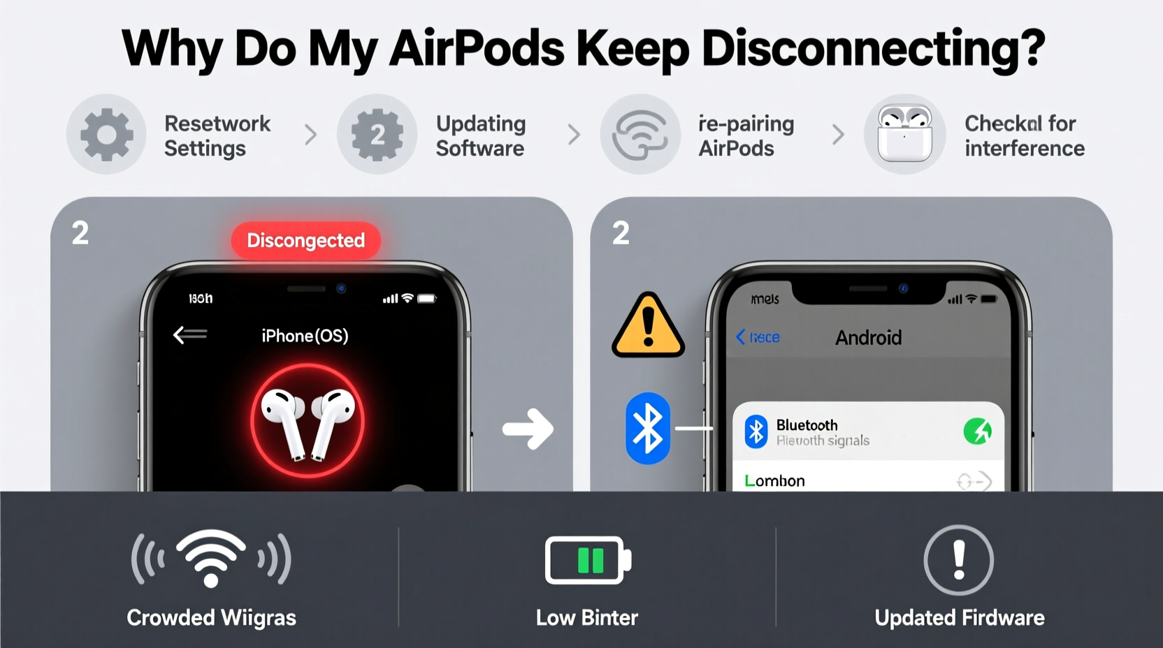 why do my airpods keep disconnecting fixes for ios and android users
