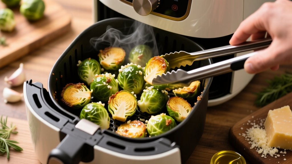 Air Fryer Garlic Parmesan Brussels Sprouts