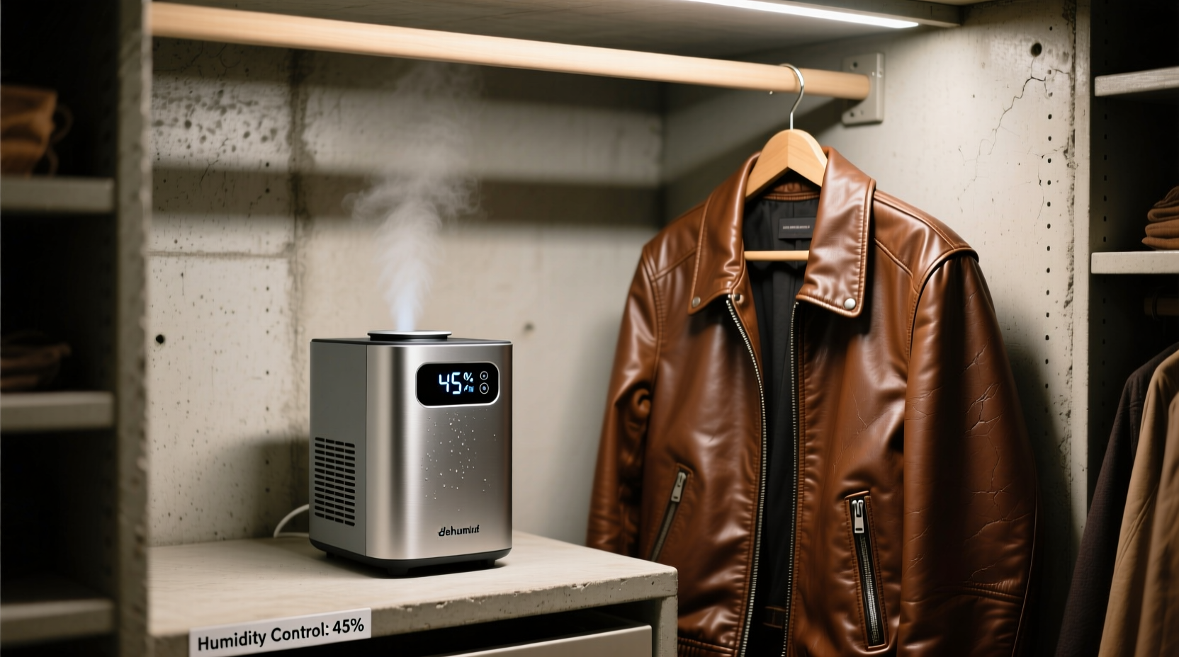 mini dehumidifier for leather jacket storage