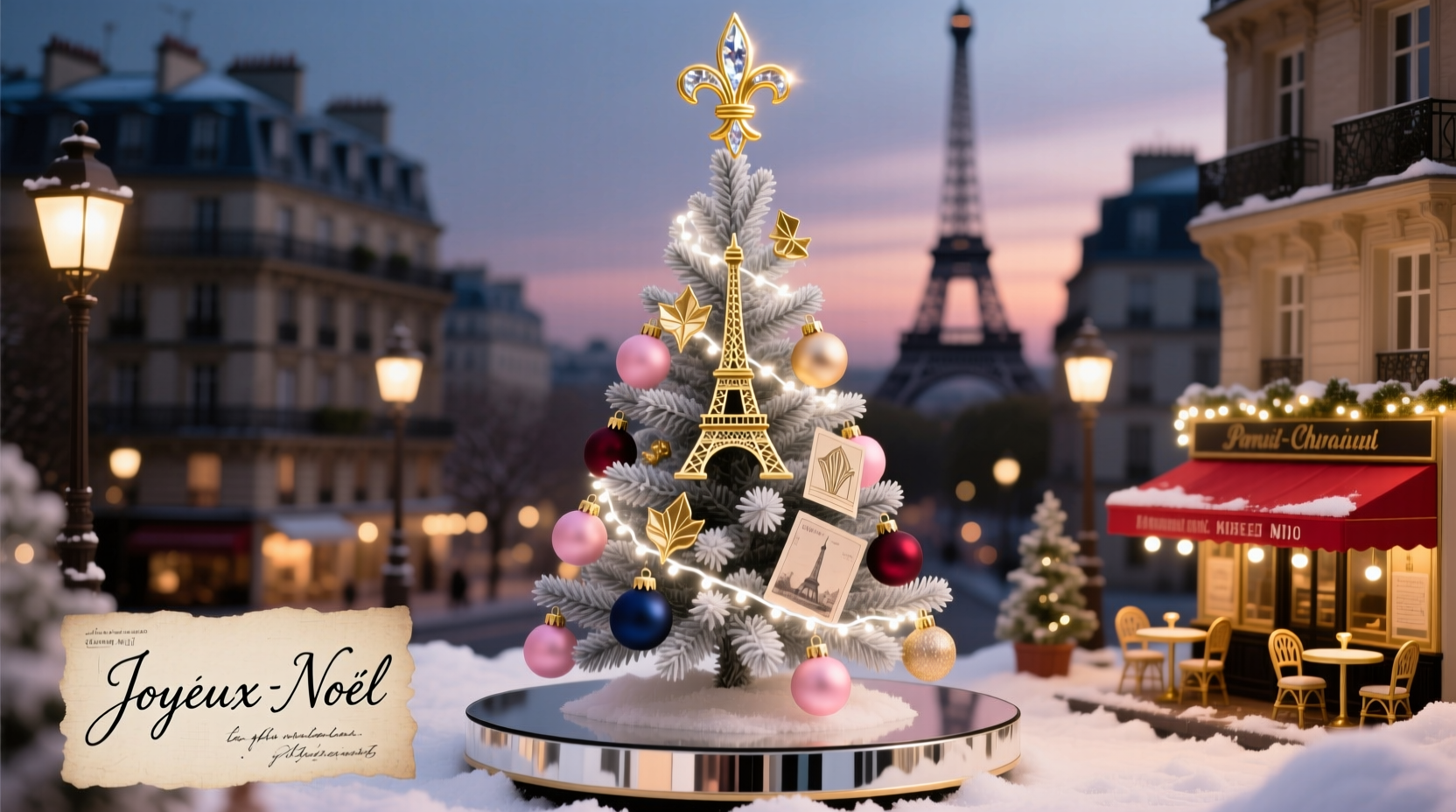 how to create a parisian inspired christmas tree with eiffel tower accents